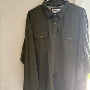 Poncho Men's Khaki Shirt Jacket